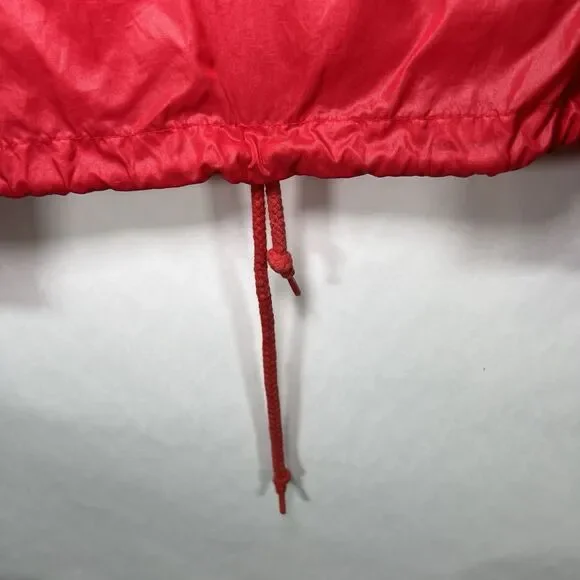 Vintage Izod Lacoste Half Zip Hooded Windbreaker Jacket Mens Medium Red Nylon - Picture 7 of 11